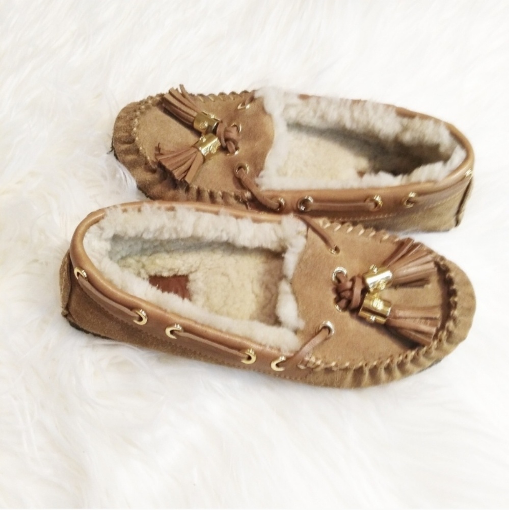 Tory Burch Dee Dee SIZE 5 Tan Suede Moccasin